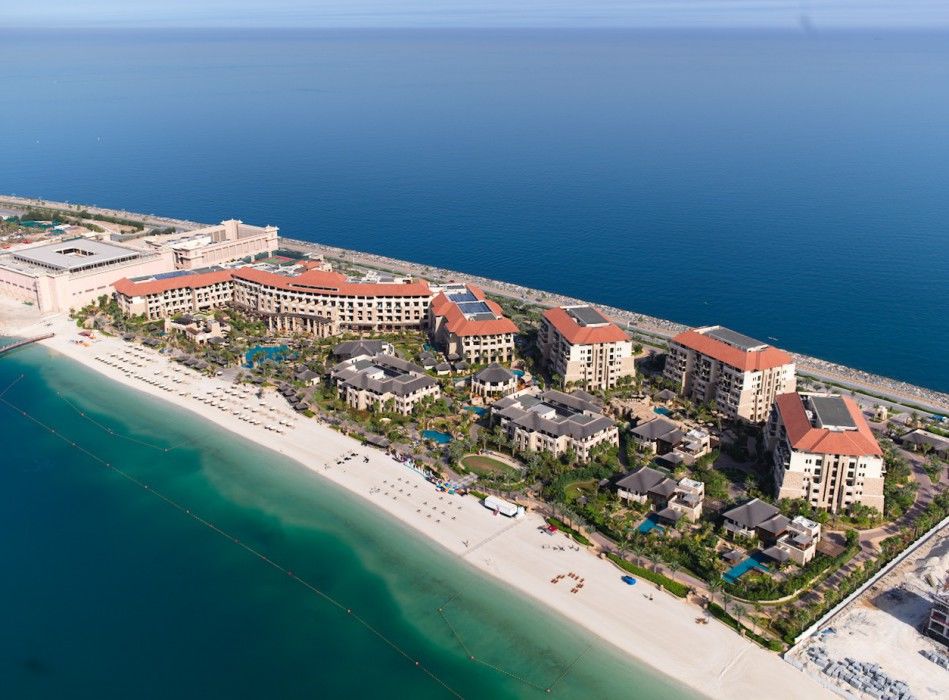 Sofitel Dubai Palm Apartments Exterior foto Aerial view of the resort